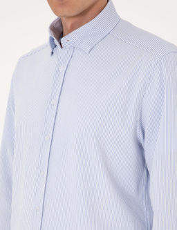 A__k Mavi Slim Fit _izgili Uzun Kollu G_mlek - Pierre cardin фото 7