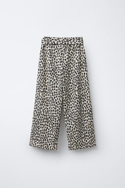 ANIMAL PRINT TEXTURED TROUSERS WITH BELT - Zara фото 2