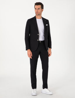 Siyah Slim Fit %100 Keten Pantolon - Cacharel фото 3