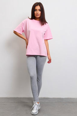 Легинсы женские из кулирки с лайкрой серый меланж макси