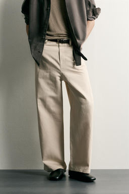PANTAL?N RELAXED FIT ALGOD?N - LINO / Beige
