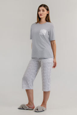 Арт. 9166 Пижама с бриджами 44-50 (4 шт) Цвет:серый,белый - Калинка фото 11