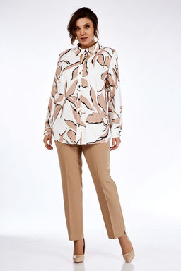 Костюм Элль стиль 2265 белый/бежевый фото 2