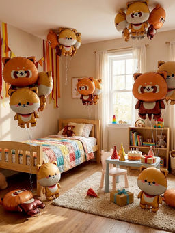 Цена за 2 шт. Воздушный шар фольгированный 27" «Красная панда»