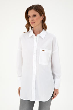 Женская белая рубашка с длинным рукавом Неожиданная скидка в корзине - U.s. polo assn фото 3