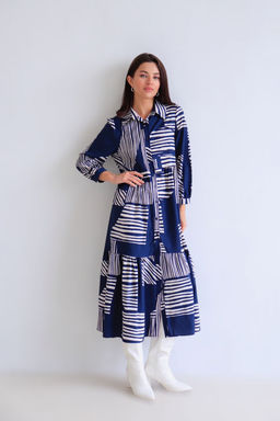 Martichelli Платье синее спринтом  фото 6