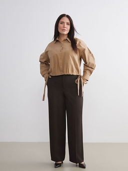 Standart Fit ?spanyol Pa?a Kad?n Pantolon