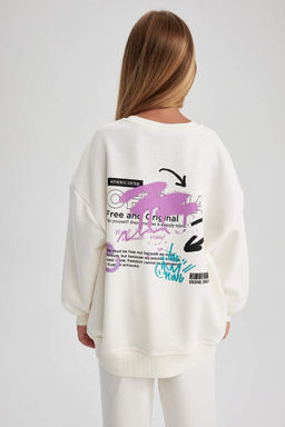 Толстовка оверсайз для девочек - Defacto фото 4