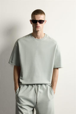SUDADERA RELAXED FIT INTERLOCK / verde lavado - Zara фото 11