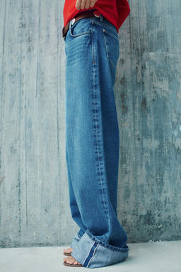 Z1975 SELVEDGE LOOSE WIDE-LEG MID-WAIST JEANS - Zara фото 10