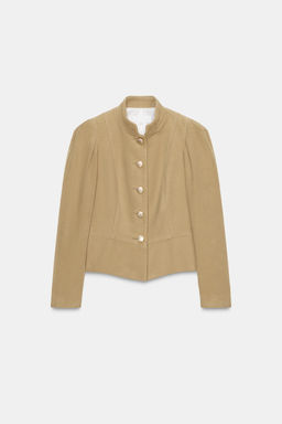 FAUX SUEDE PADDED SHOULDER BLAZER - Zara фото 7