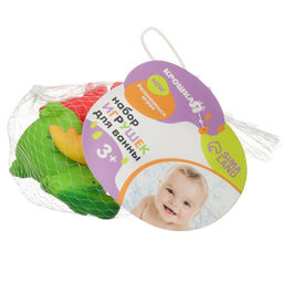 Резиновые игрушки для ванны Крошка Я «Динозавры», с пищалкой, в наборе 3 шт.