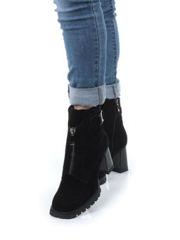 04-M3-L855 BLACK Ботильоны зимние женские (натуральная замша, натуральный мех) - Фабричный китай фото 2