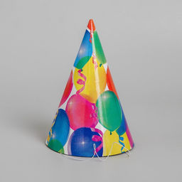 Цена за 10 шт. Колпак праздничный бумажный «Праздник», шарики и серпантин