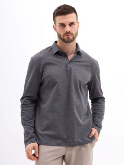Джемпер мужской с воротником поло GREG G155-PM14T-LT7326-4 (серый)  фото 4