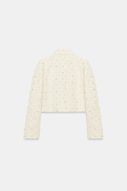 BLAZER CORTA DESFLECADA ABALORIOS / Crudo - Zara фото 8