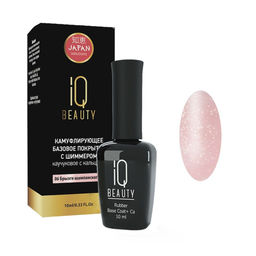 IQ Beauty Покрытие базовое каучуковое с кальцием, брызги шампанского с шиммером, 10 мл  фото 2