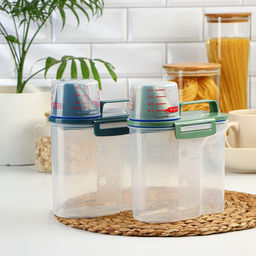 Контейнер для хранения сыпучих с дозатором, 1 кг, 17×10.5×22 см, пластик, прозрачный