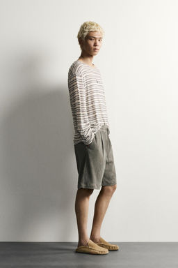 BERMUDA RELAXED FIT RELIEVE / Khaki claro - Zara фото 2
