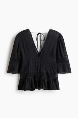 Blusa de viscosa con detalles de encaje