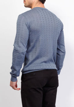 Джемпер мужской CASINO c124-косы Т (мокрый асфальт)  фото 3