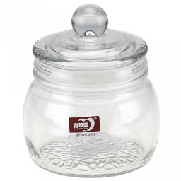 Банка стеклянная прижимная крышка Бочонок 0,5л, д11,3см, h9см, д/горла-8,3см, д/основания-9,5см (Китай)