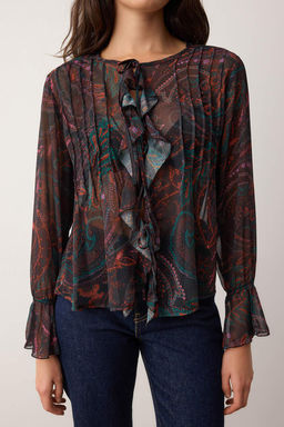 TRENDYOLMILLA Beyaz F?rf?r Detayl? Bisiklet Yaka Gomlek TWOSS25GO00141  фото 15