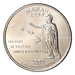 25 центов (1/4 доллара) 2008 года Р США Штаты и территории  Гавайи