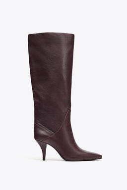 LEATHER HEELED BOOTS - Zara фото 4