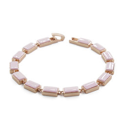 Браслет Канти из розовой керамики покрытие под золото