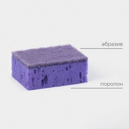 Цена за 2 шт. Набор губок для мытья посуды Raccoon «Версаль», 5 шт., 9×6.5×3.5 см, крупнопористый поролон, фиолетовый