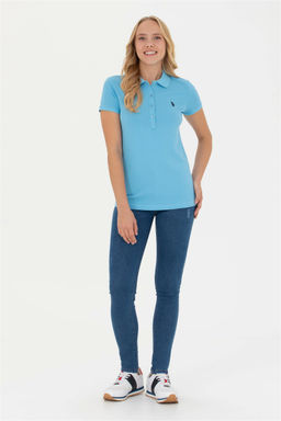 Женская базовая футболка бирюзового цвета - U.s. polo assn фото 4