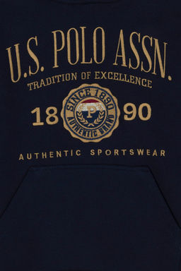 Толстовка с капюшоном темно-синего цвета для мальчика - U.s. polo assn фото 3