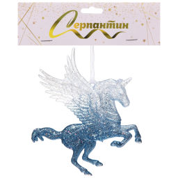 Подвеска "Волшебный Пегас" 13*12,5 см, Белый/Голубой
