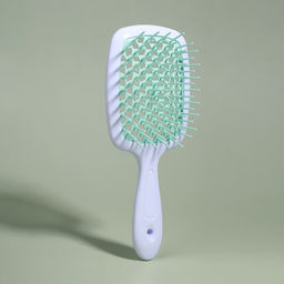 Расчёска массажная, широкая, вентилируемая, 8.5×20.5 см, белая, бирюзовая