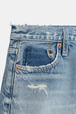 SHORTS DENIM TRF ROTOS TIRO MEDIO / Azul - Zara фото 8
