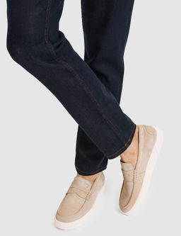 Bej %100 Deri S_et Loafer Ayakkab_