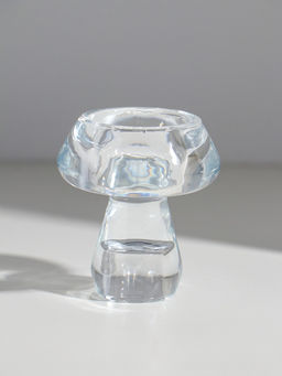 Цена за 2 шт. Стеклянный подсвечник на 1 свечу «Тюльпан на ножке», прозрачный, d=2.5 см, 6×6×7.5 см