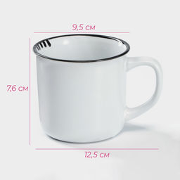 Кружка Доляна «Эмаль», 340 мл, керамика, белая