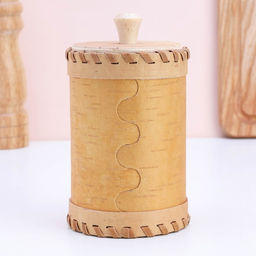 Туес «Медведь», 8×8×12, береста