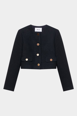 Жакет укороченный из твида с клапанами - Mollis фото 6