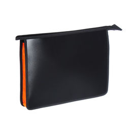 Папка для тетрадей А4, 40 х 245 х 340 мм, молния сверху, пластиковая, Calligrata, чёрная/оранжевая  фото 2