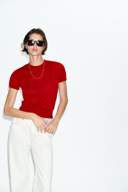 TOP PUNTO CON LANA / Rojo - Zara фото 4