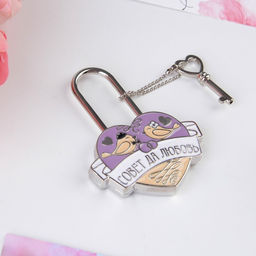 Замок свадебный с ключом «Совет да любовь»