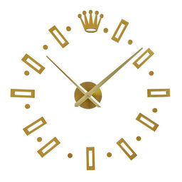 Часы настенные интерьерные, 3d «Соломон», наклейка, большие, d=120 см, золотистые