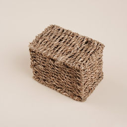 Кашпо SL Home ручного плетения, прямоугольное, солома, 12×8×8.5 см