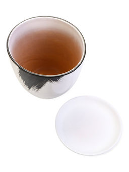 Горшок для цветов Штрих, 5 л, d=22 см, h=19.5 см, с поддоном, керамика, белый - Simaland фото 4