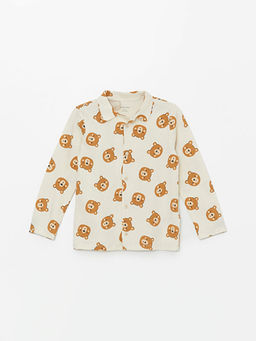 Polo Yaka Uzun Kollu Bask?l? Erkek Bebek Pijama Tak?m? - Waikiki фото 2