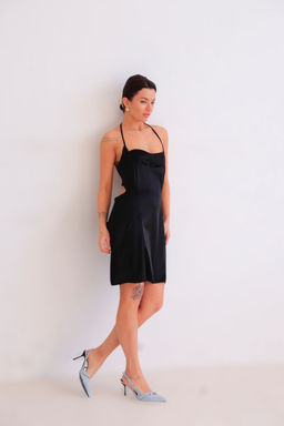 Martichelli Мини-платье с завязками чёрное