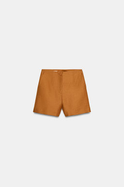 SHORTS CON LINO BOT?N FORRADO / Curry - Zara фото 6